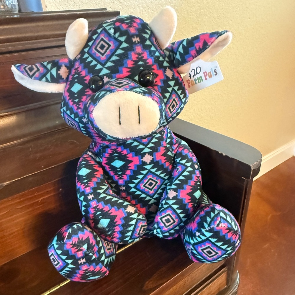 Colorful Geometric Patterned Plush Toy